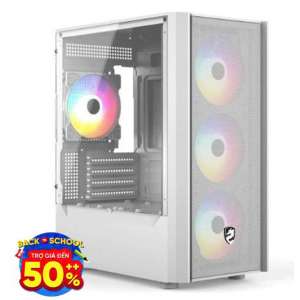 Thùng máy Vitra Cruise AX3 - Trắng | Micro ATX, kèm sẵn 4 fan RGB